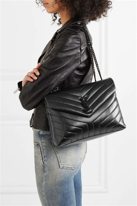 sac loulou ysl velour|SAINT LAURENT Loulou medium quilted leather shoulder bag.